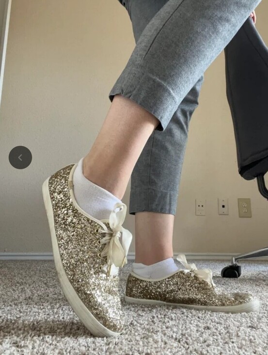 Keds Shoes - Keds x Kate Spade New York Champion Platinum Gold Glitter Sneakers Size 8